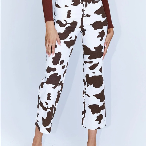 Princess Polly Denim - Princess Polly Cow Print Pants